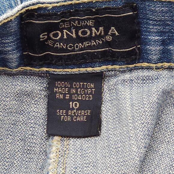 Sonoma Jean Company Shorts Womens 10 Blue Denim High Rise Cuffed Vintage Style - Picture 7 of 12